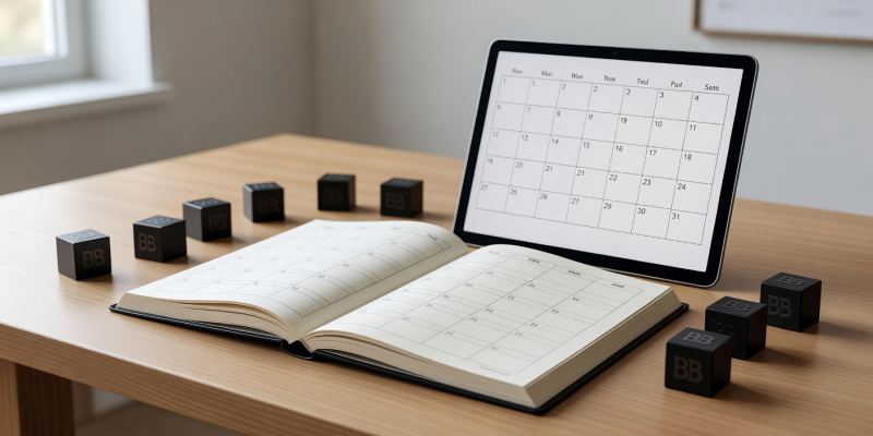 Calendar and agenda showing time management and scheduling representing BetBlocker