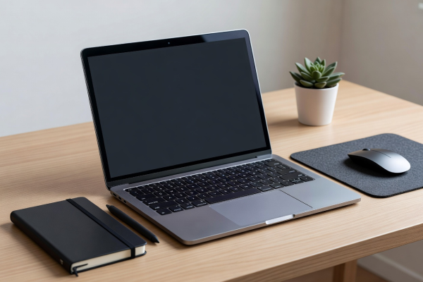 Desktop workspace with a locked screen for productivity representing Cold Turkey